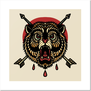 bear and arrow tattoo Posters and Art